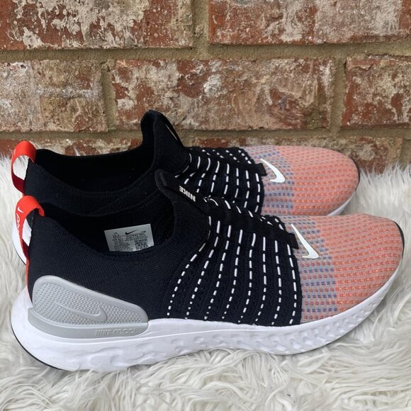Size 10.5 - Nike React Phantom Run Flyknit 2 Black Team Orange - Picture 5 of 9